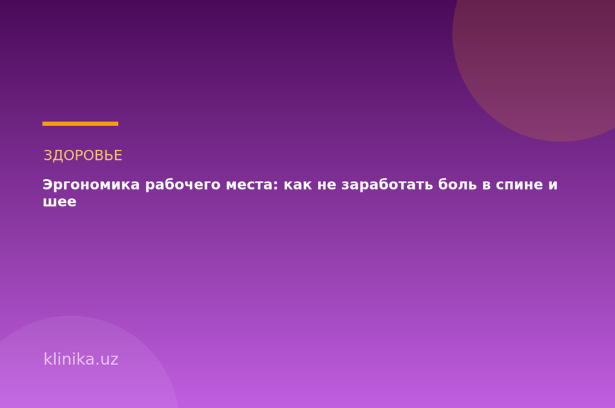 Эргономика рабочего места: как не заработать боль в спине и шее